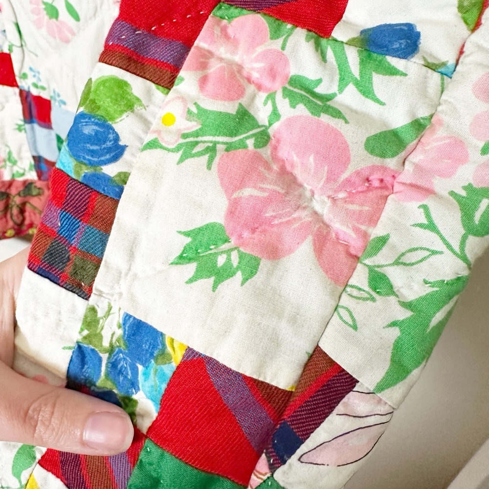 Oscilatey Quilted Chore Jacket Patchwork Pockets … - image 8